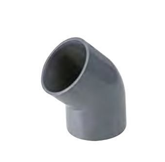 U-PVC 45° YAPIŞTIRMA MUFLU DİRSEK